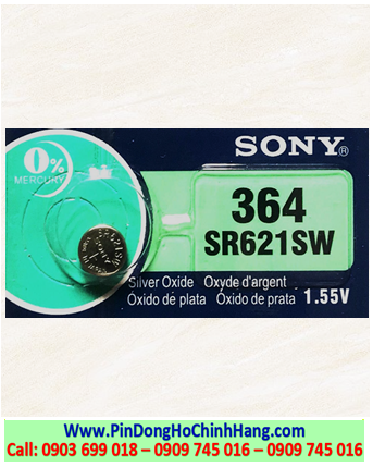 Pin 364; Pin đồng hồ Sony SR621SW
